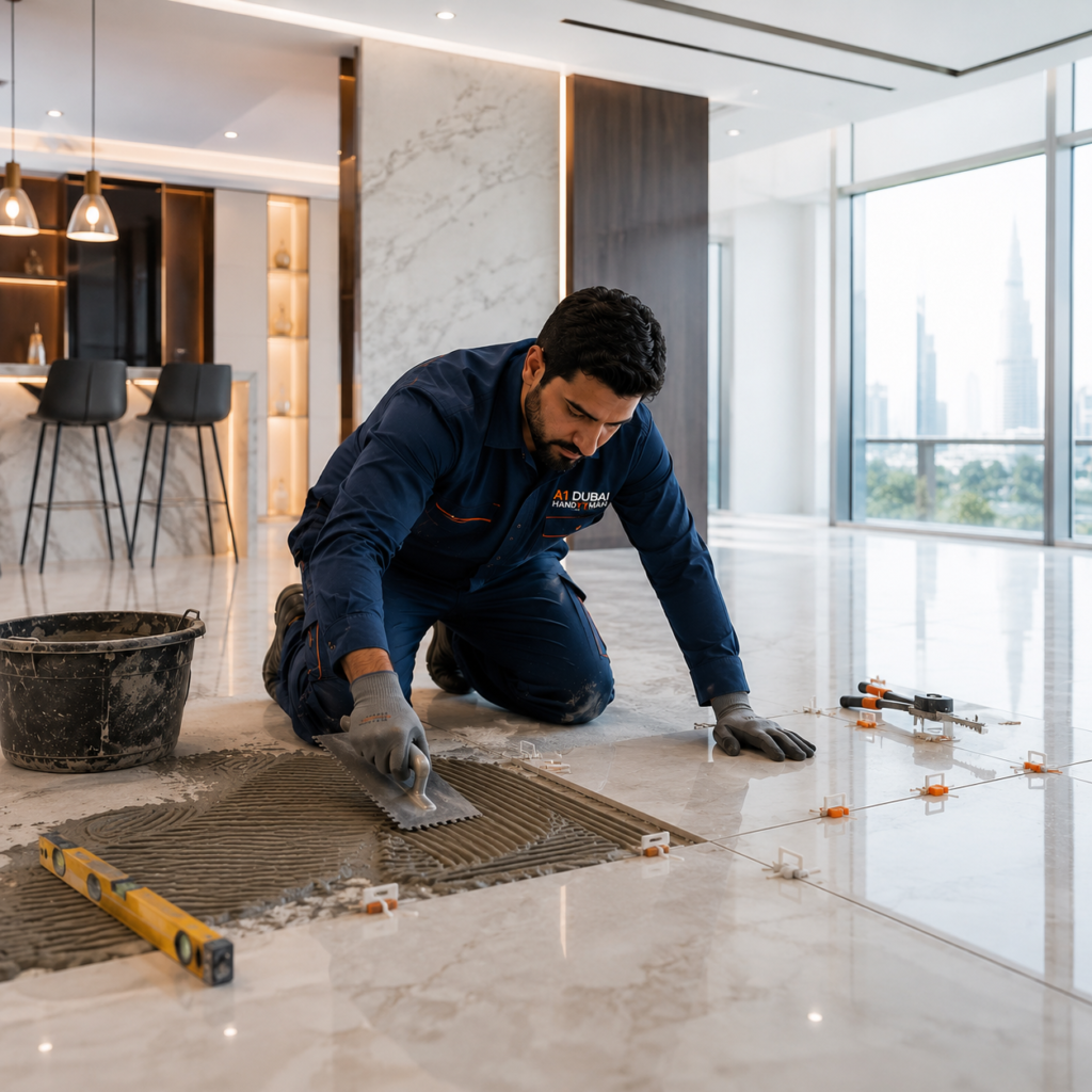 Commercial tile work for offices and shops in Dubai