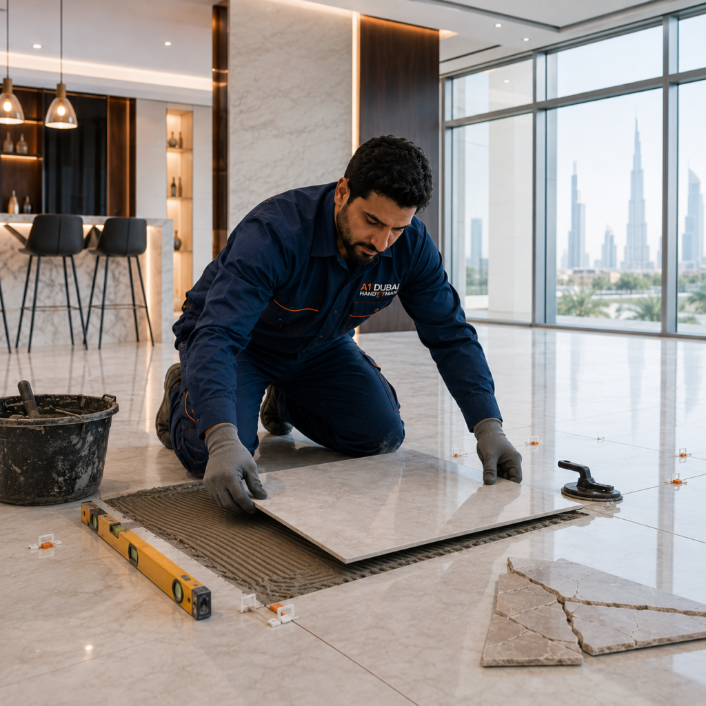 Cracked and loose tile repair services in Dubai