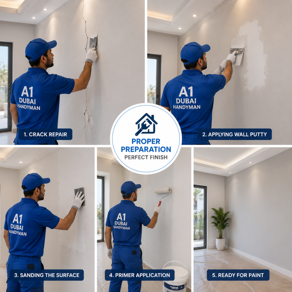 Wall Preparation Before Painting in Dubai